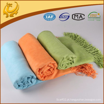 Material de bambu de alta qualidade Travel Throw Woven Blanket Escovado